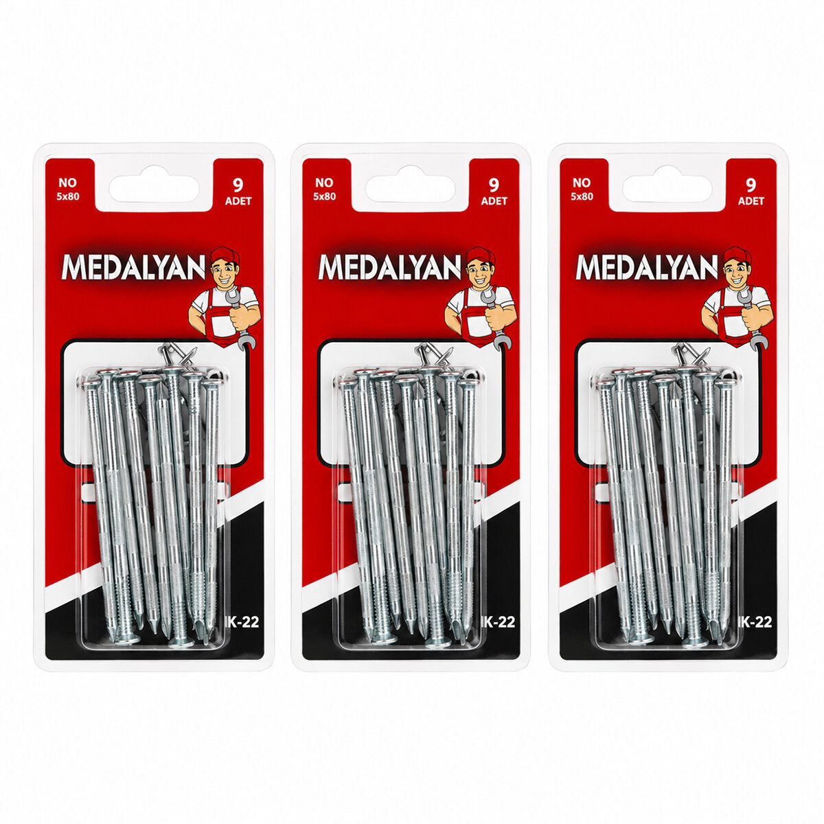 108 ADET 5X80 BETON ÇELİK ÇİVİ 12X9PCS (4887)