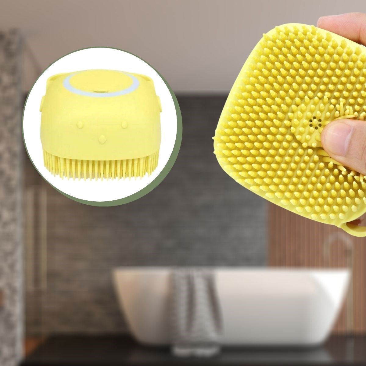 Yumuşak Silikon Malzemeli Esnek Jel Hazneli Masaj Fonksiyonlu Etkili Banyo Duş Kese Lifi (4887)