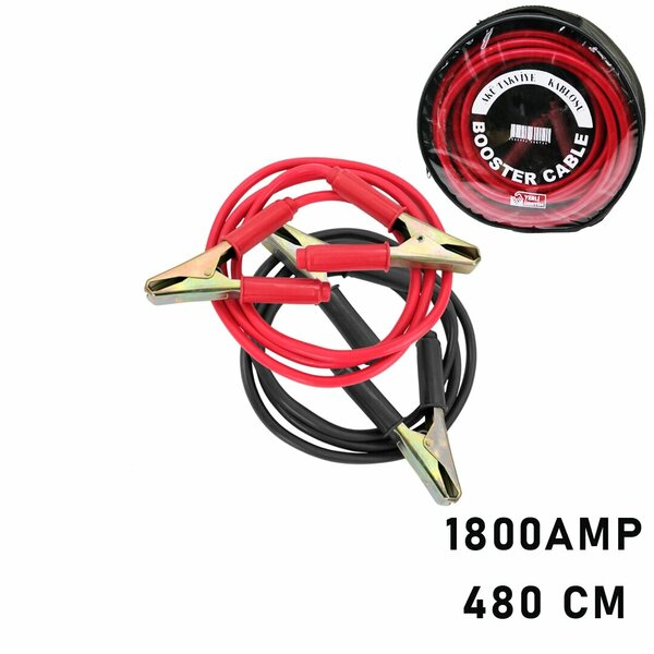 1800 AMPER TIR İÇİN AKÜ TAKVİYE KABLOSU 4.8MT - PENCERELİ BEZ ÇANTALI (4887)