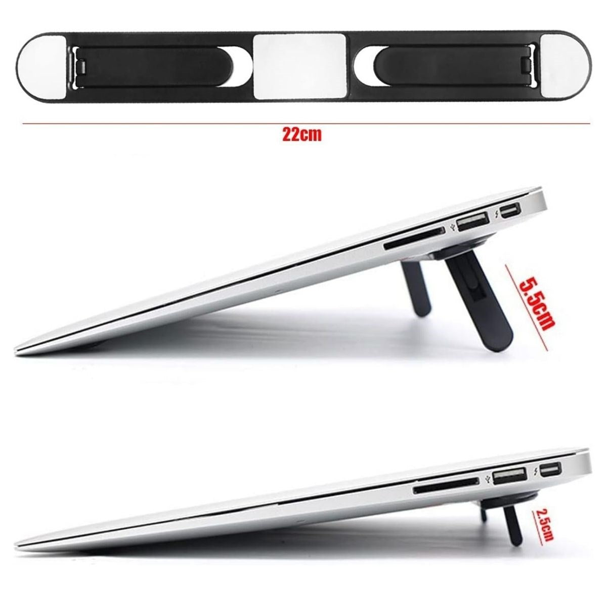 2 Kademeli Katlanabilir Laptop Standı – Kendiliğinden Güçlü Yapışkanlı, Ergonomik Tablet Yükseltici (4887)