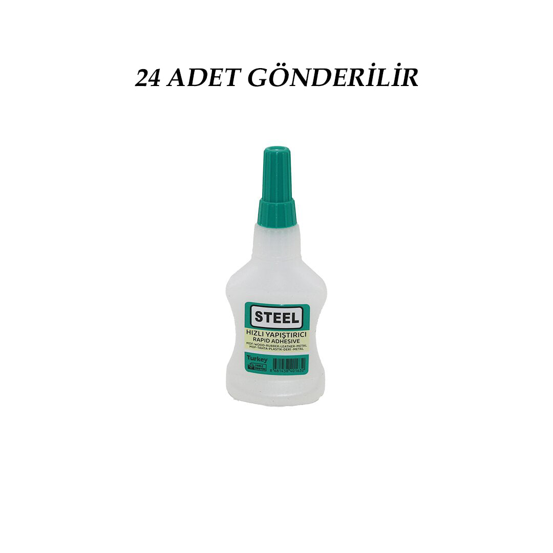 24 ADET WİNCELL STEEL HIZLI YAPIŞTIRICI 37GR MDF-AHŞAP-METAL-PLASTİK-DERİ (4887)