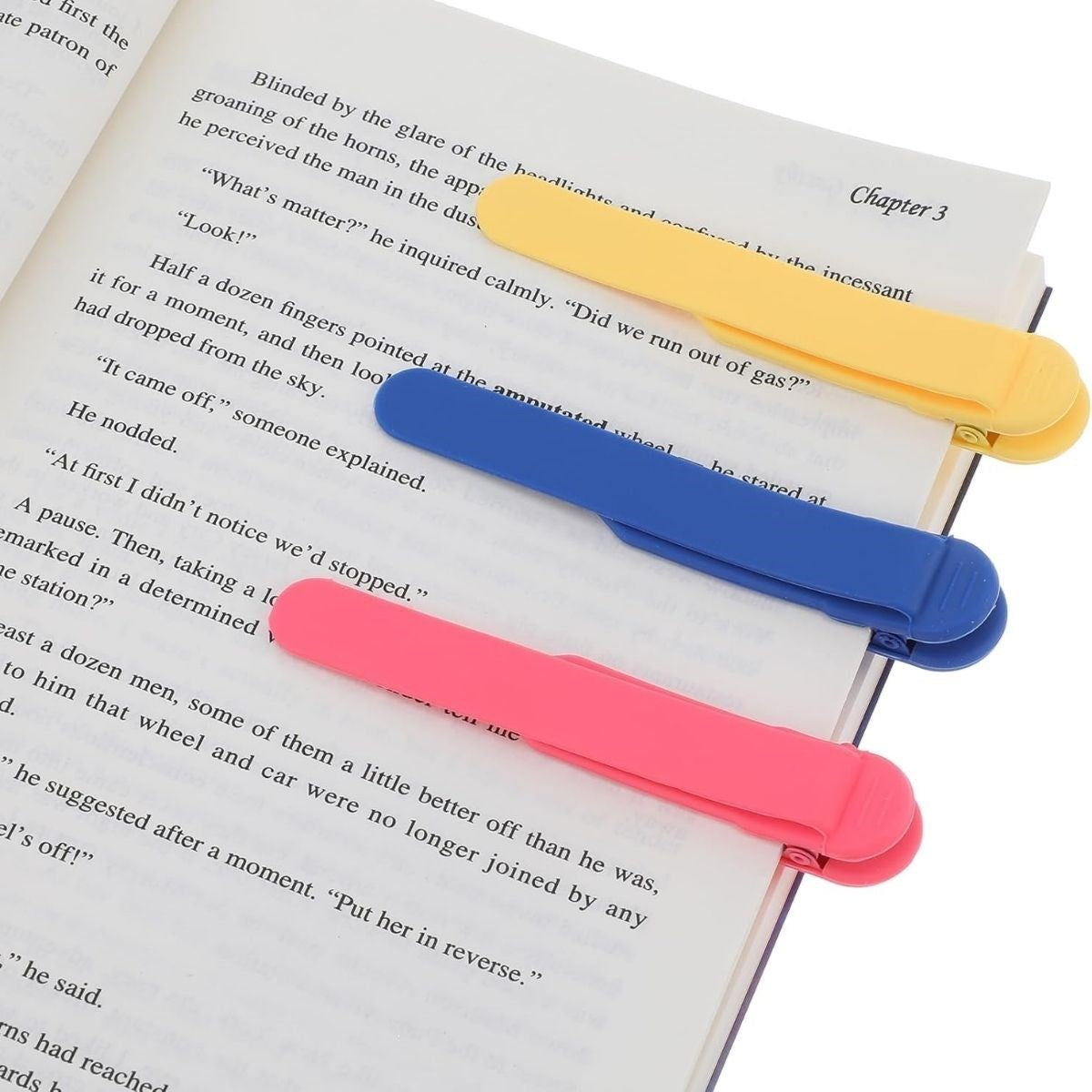 3’lü Otomatik Kitap Ayıracı – Akıllı Silikon Yer İmi Klips Seti, Okuma Severler İçin Pratik Kitap Aksesuarı (4887)