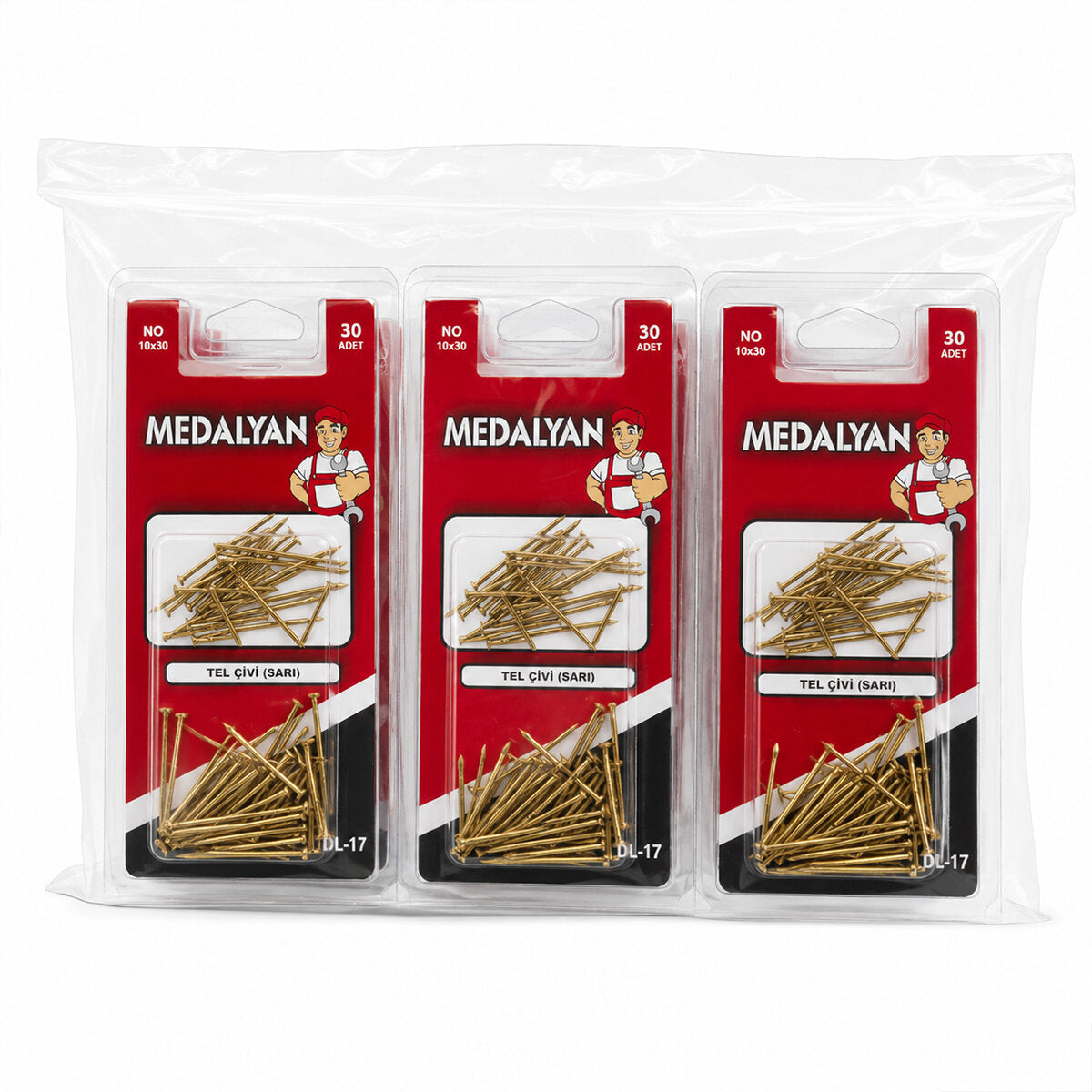 360 ADET 10X30 SARI TP ÇELİK TEL ÇİVİ 12X30PCS (4887)