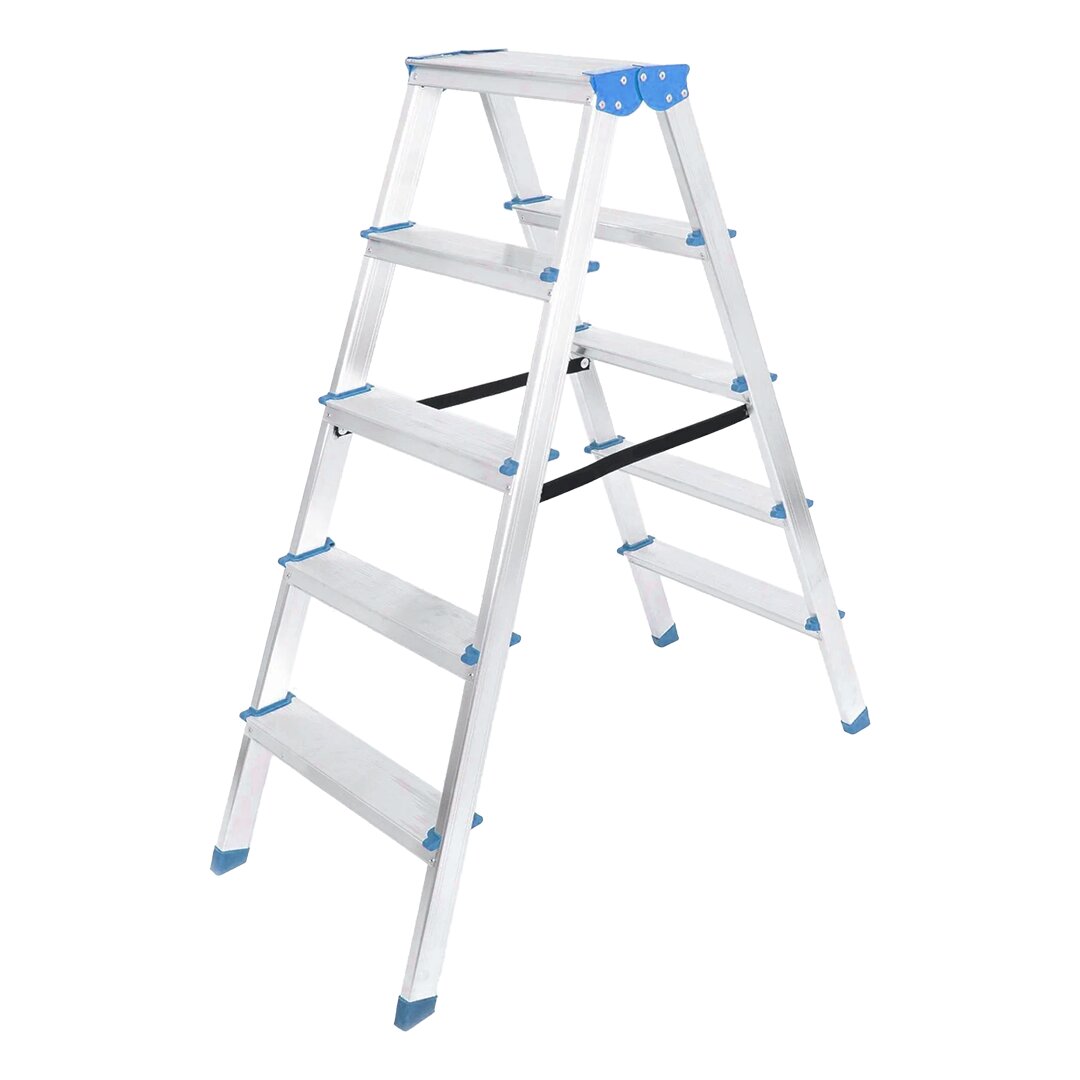5+5 ÇİFT BASAMAKLI ALÜMİNYUM METAL MERDİVEN YÜKSEKLİK = 115CM BAŞ GENİŞLİK = 8CM (4887)