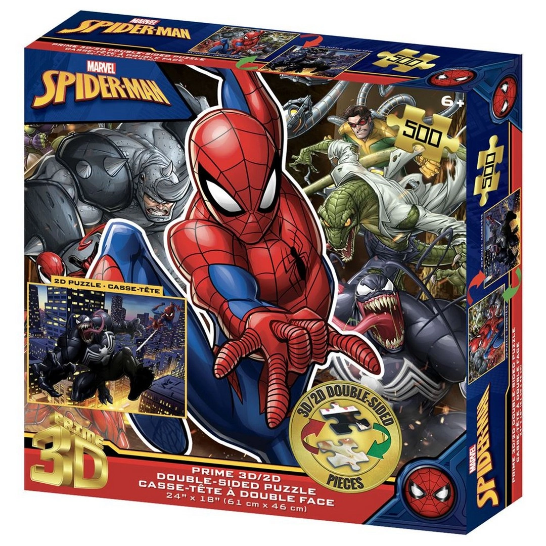 Prime 3D Marvel Spider-Man Çift Taraflı Puzzle 500 Parça