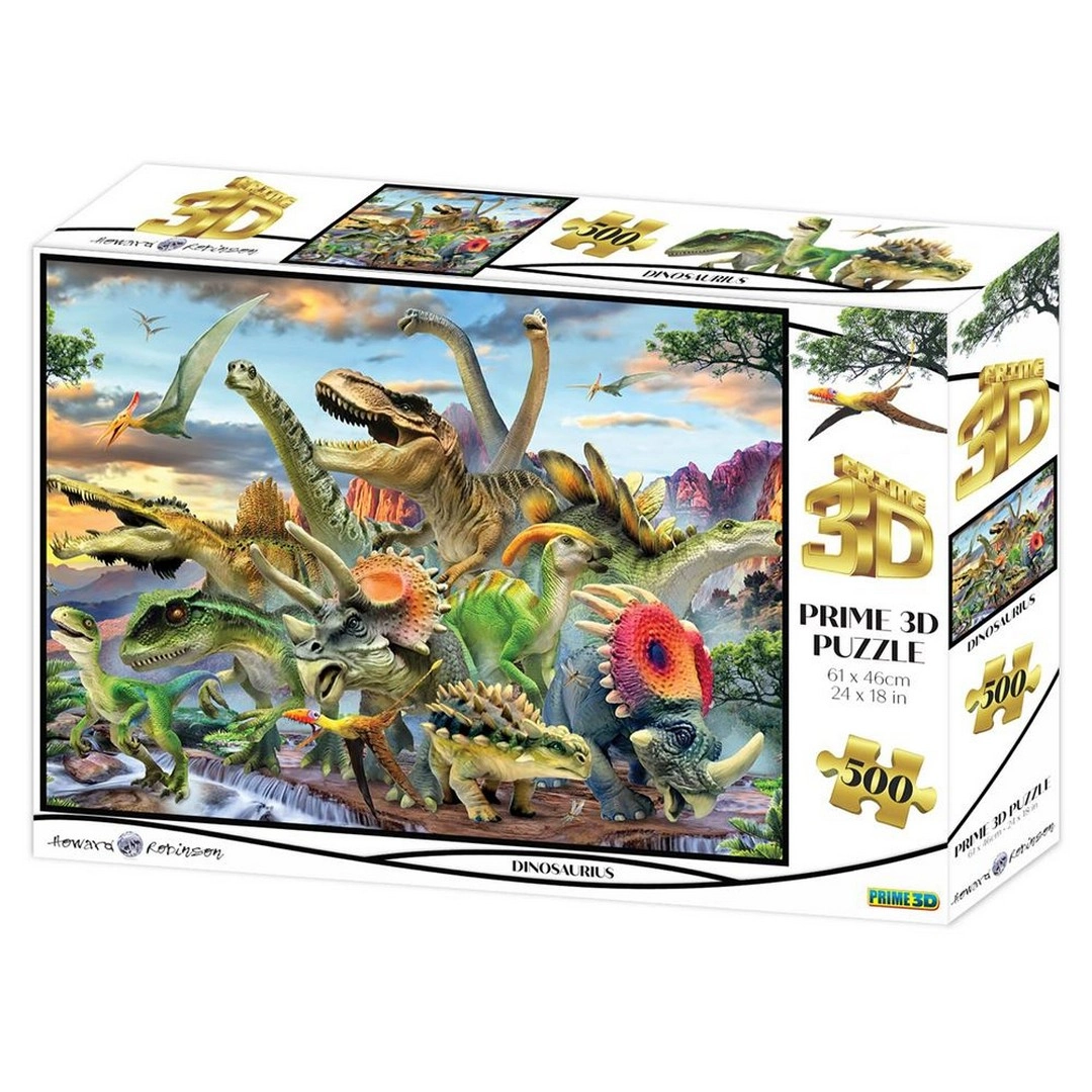 Prime 3D - Dinozorlar 500 Parça Yetişkin Puzzle