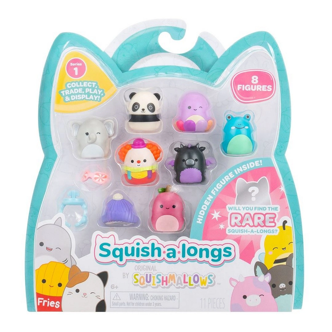 Squish-a-longs 8 Figür + Yüzük Set Seri 1