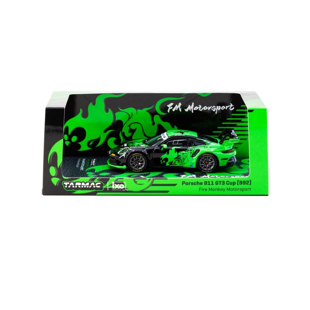 Tarmac Works 1/64 Porsche 911 GT3 Cup (992) Fire Monkey Motorsport - Tarmac Works X iXO Models