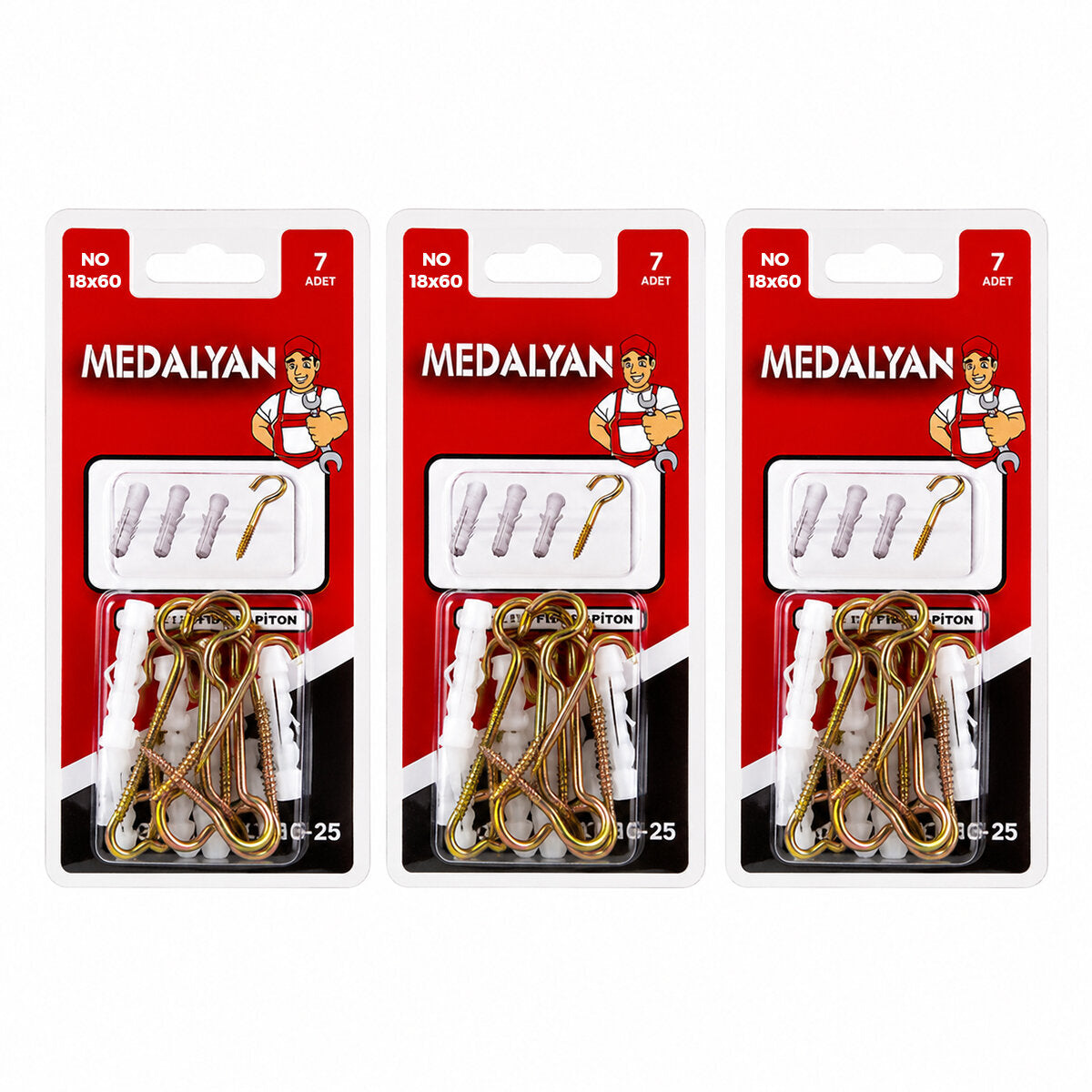 84 ADET 18X60 AÇIK PİTON DÜBELLİ 12X7PCS (4887)