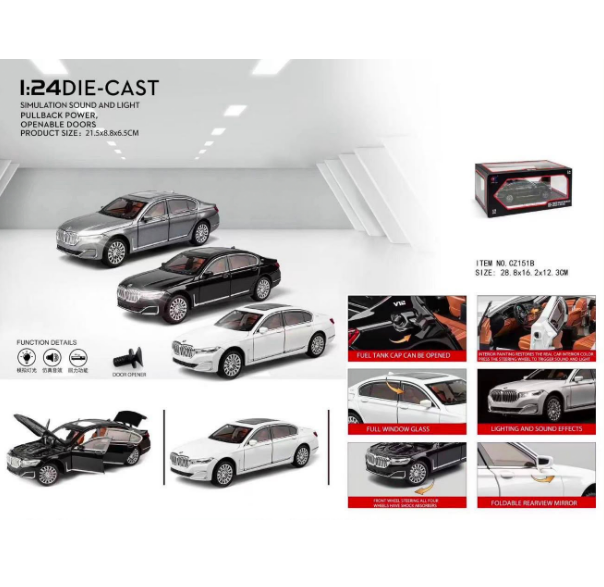 CZ151B BMW 740 1:24 METAL MODEL ARABA