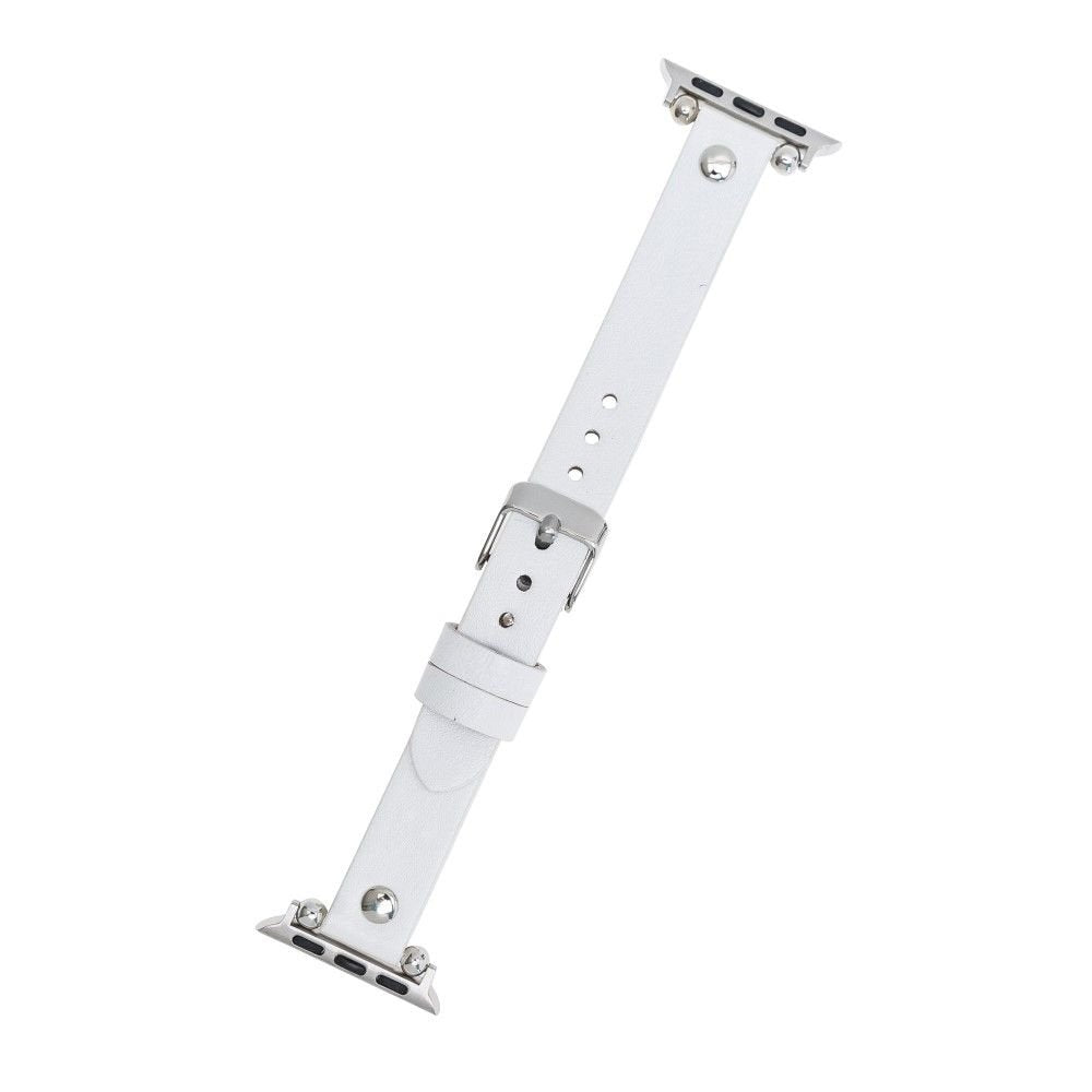 Apple Watch Uyumlu Deri Kordon 38-40-41mm ST F3 Beyaz