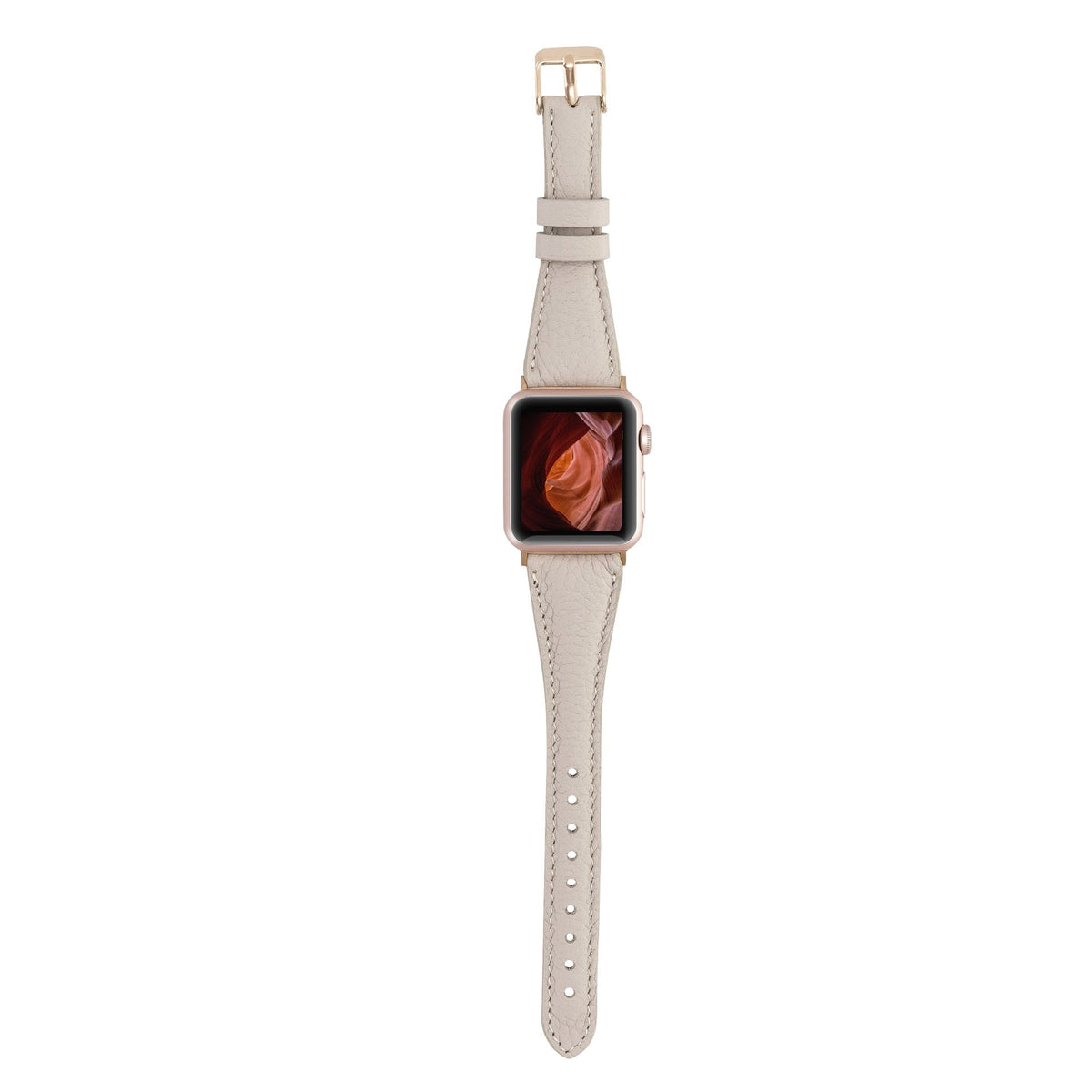 Apple Watch Uyumlu Deri Kordon 38-40-41mm Slim ERC3 Bej