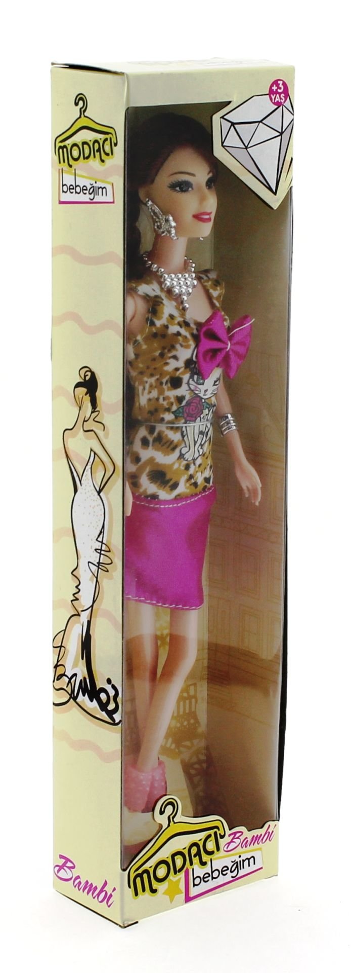 Bambi Kedi Desenli Moda Bebek