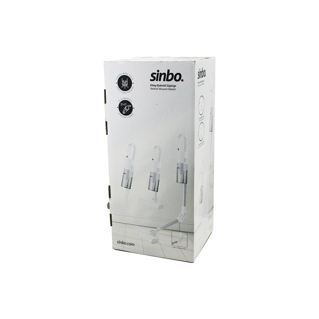 BEYAZ DİKEY ELEKTRİKLİ SÜPÜRGE ERGONOMİK KATLANABİLİR BORU 500W 90° DÖNEBİLEN BAŞLIK PRATİK HAZNE SVC-8629 (4887)