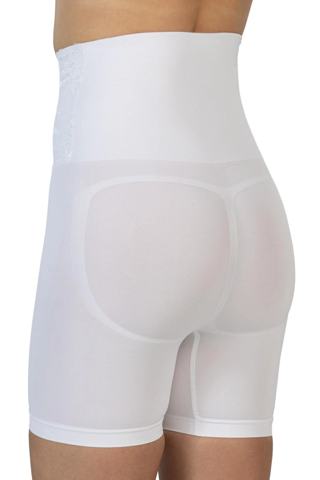 Önü Dantelli Yüksek Bel Boxer Korse - Beyaz - KLBN30562