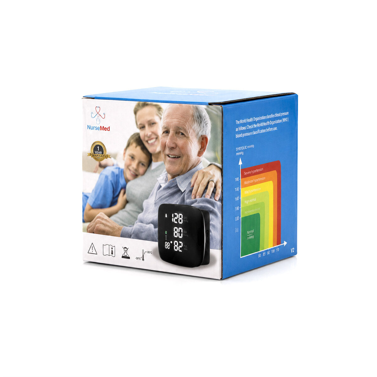 BİLEK ÖLÇÜM 7X8.3CM USB SARJLI - DİJİTAL KONUŞAN TANSİYON ALETİ BK-606 (4887)