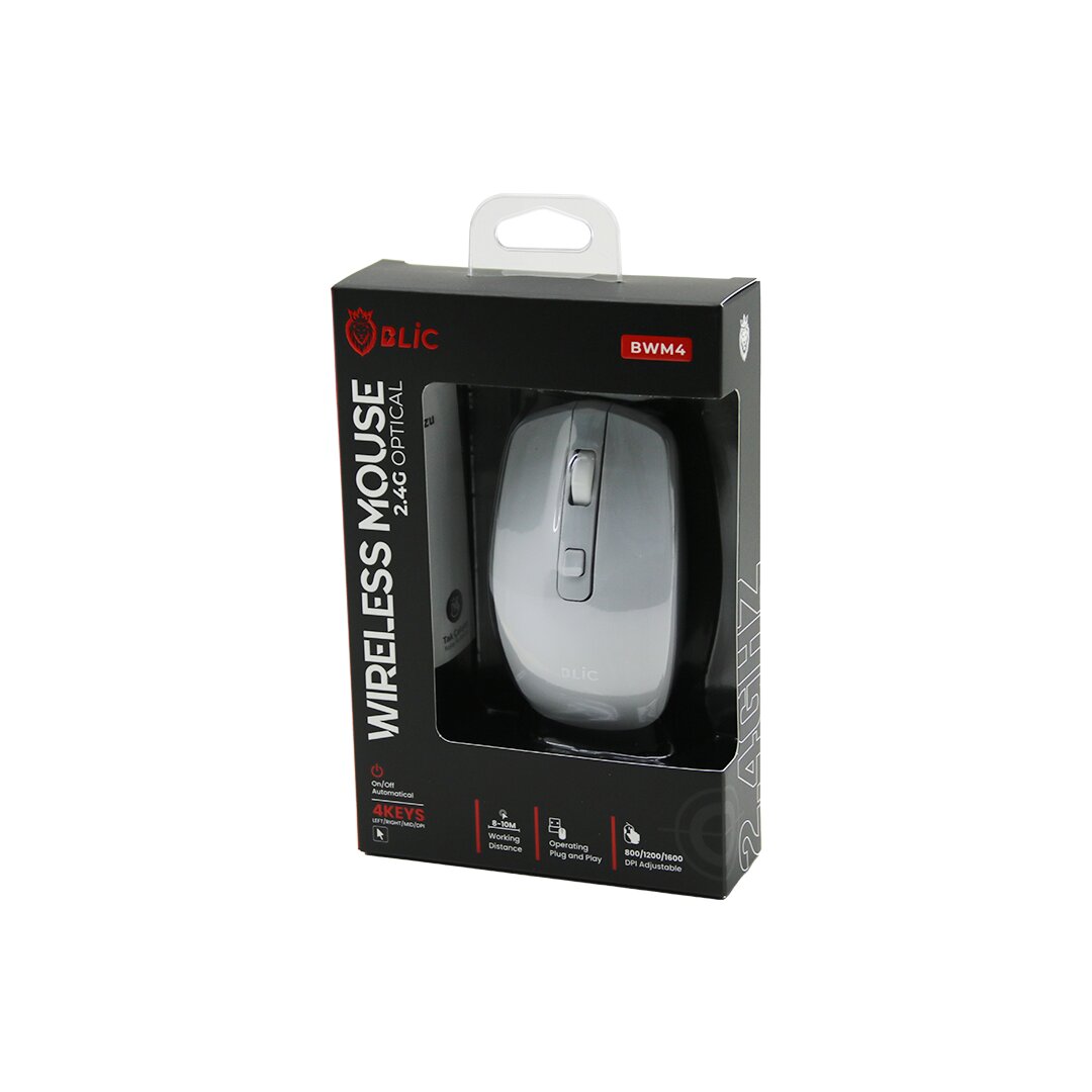 BLİC-BWM4 BEYAZ KABLOSUZ MOUSE 2.4G 8-10M DİSTANCE WİRELESS - KABLOSUZ 1600DPI (4887)