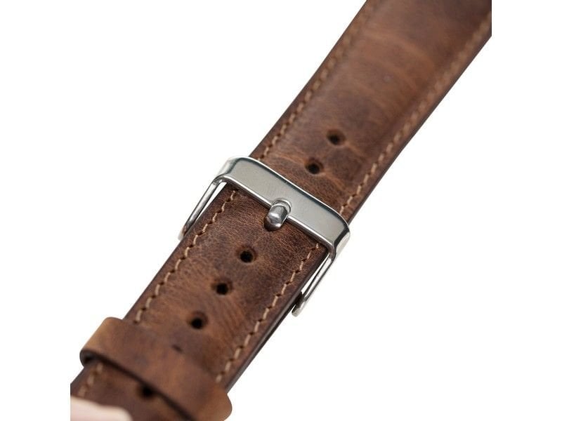 Apple Watch Uyumlu Deri Kordon 42-44-45mm G2 Kahverengi