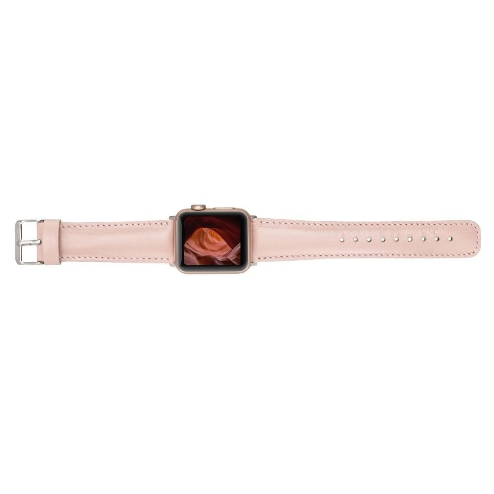 Apple Watch Uyumlu Deri Kordon 42-44-45mm NU2 Pembe