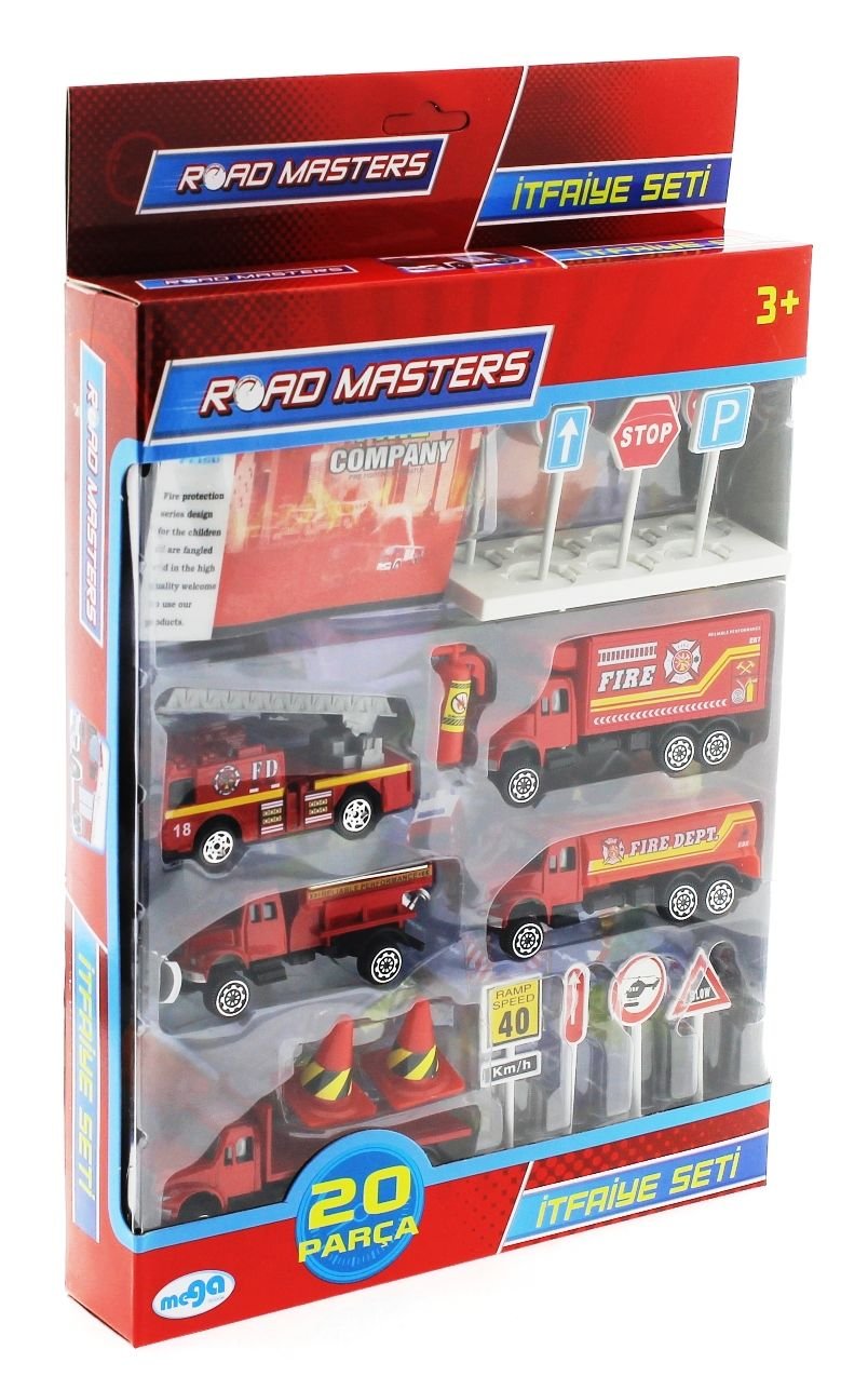 Die Cast Metal 20 Parça İtfaiye Seti - Tankerli