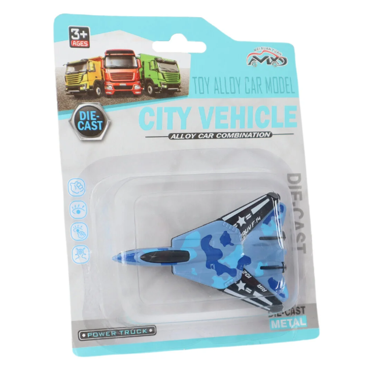 Die Cast Metal F-14 Benzeri Savaş Uçağı Mavi Kamuflaj