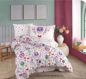 Hobby Tek Kişilik Poplin Nevresim Takımı Alice Mor