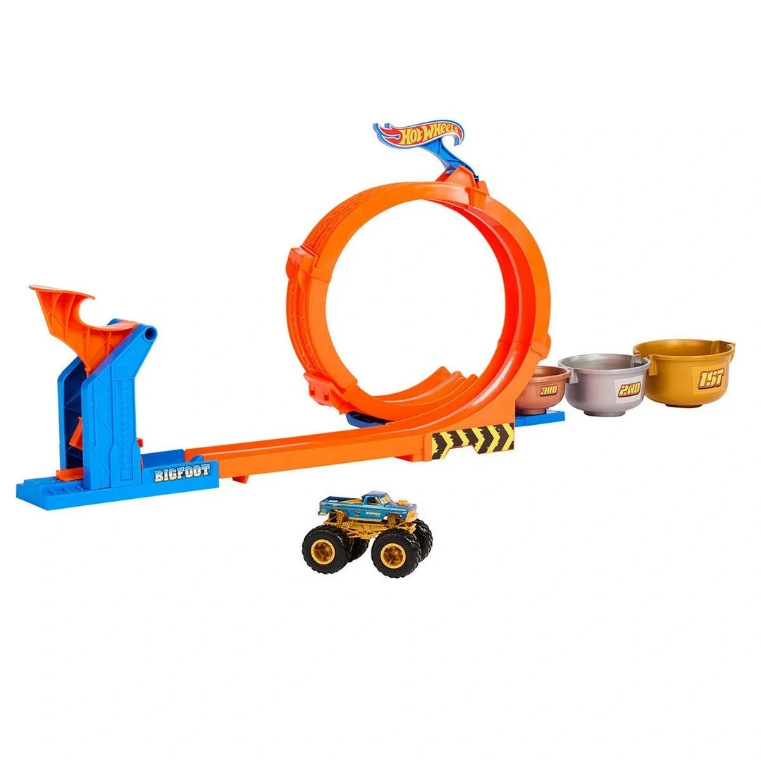 Hot Wheels Monster Trucks Döngü ve Takla Bigfoot Oyun Parkuru