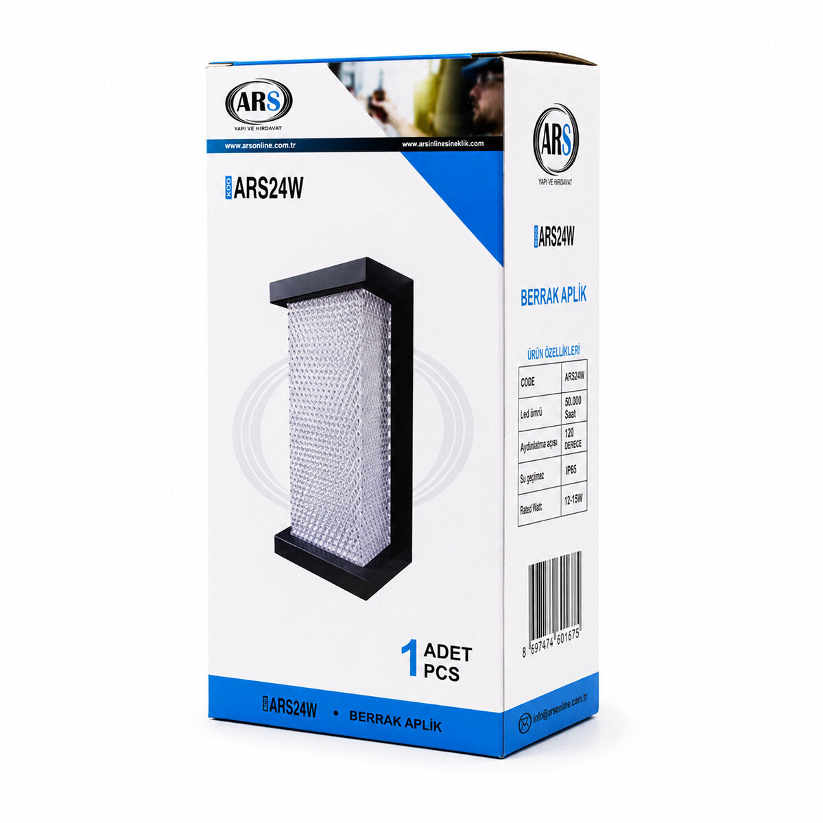 IP66 50.000 SAAT LED ÖMRÜ 22W BERRAK LED APLİK DUVAR LAMBASI ARS-348954 (4887)