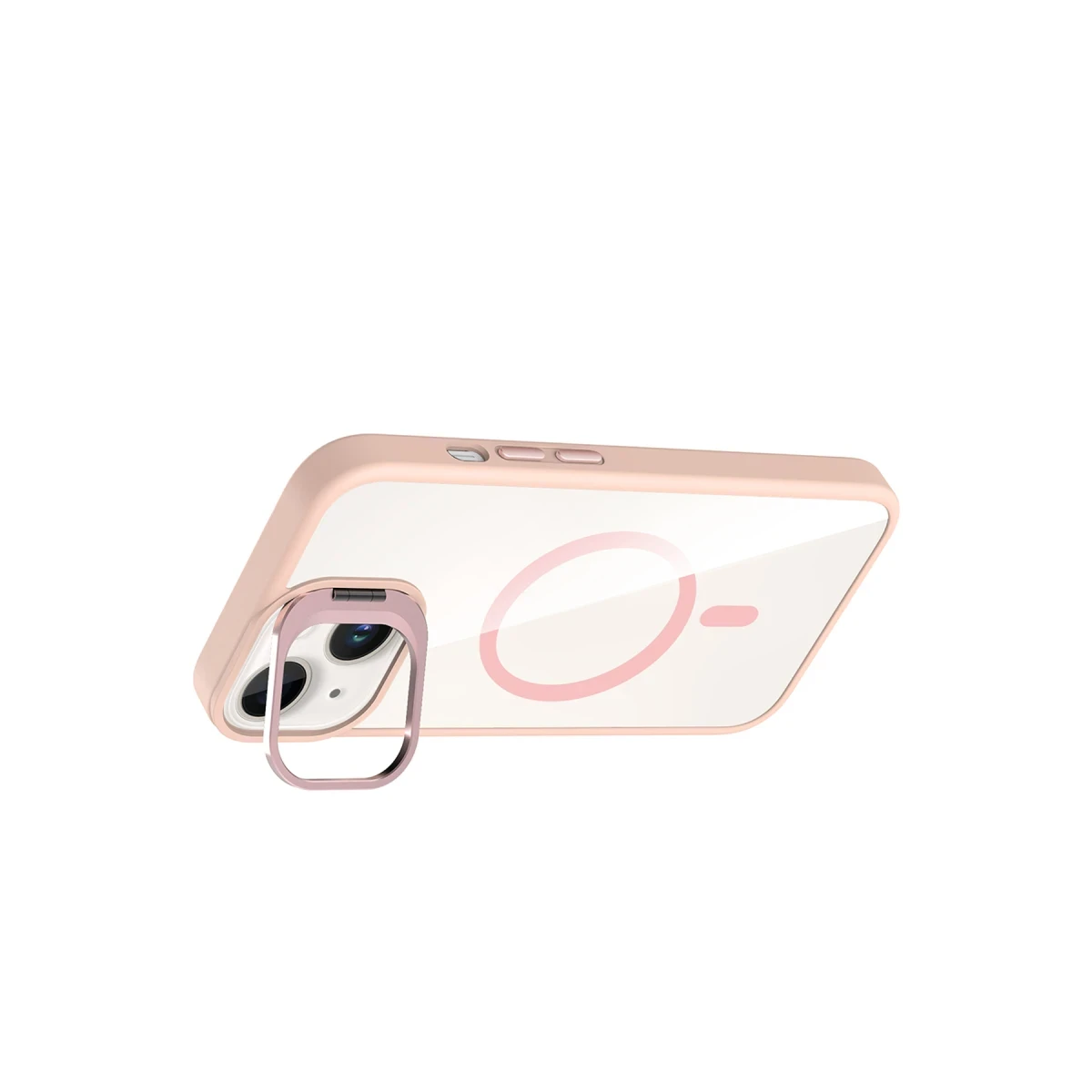 Joko Apple iPhone 14 Remim Lensli Magsafe Standlı Kapak - Pembe