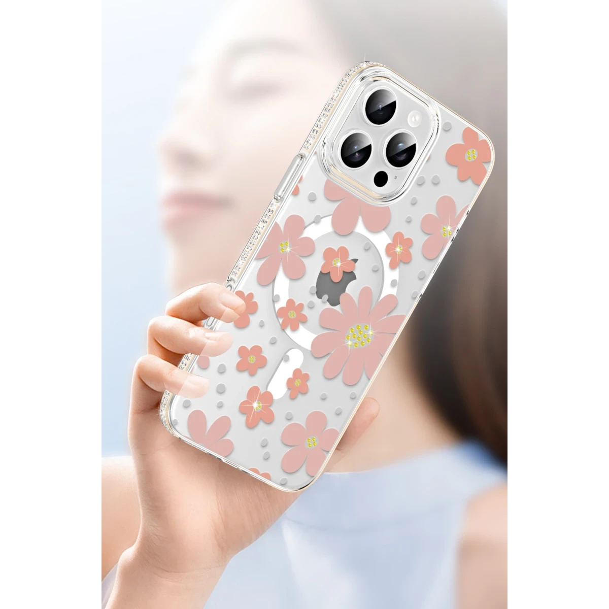 Joko Apple iPhone 16 Floral Magsafe Kapak - Turuncu