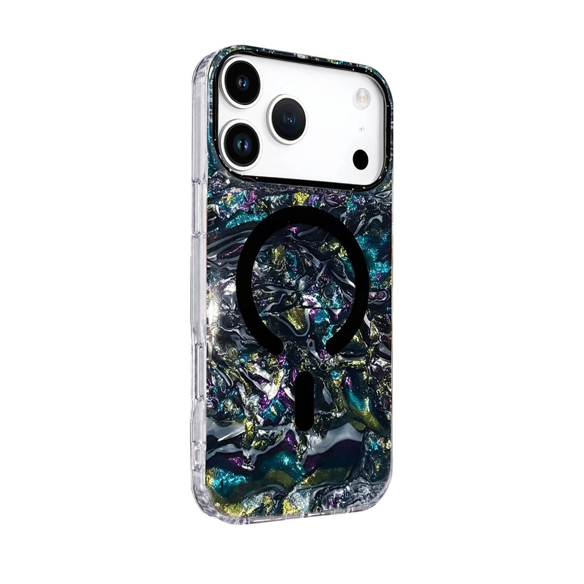 Onegif Apple iPhone 17 Pro Mila Dalgalı Magsafe Kapak - Lacivert
