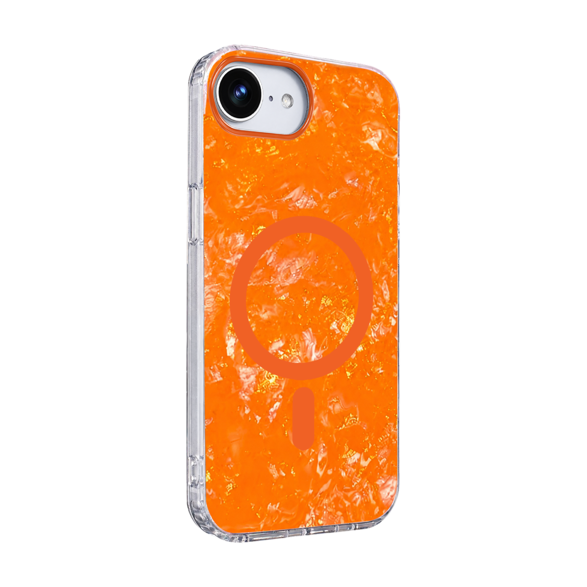 Onegif Apple iPhone 17E Mila Dalgalı Magsafe Kapak - Turuncu