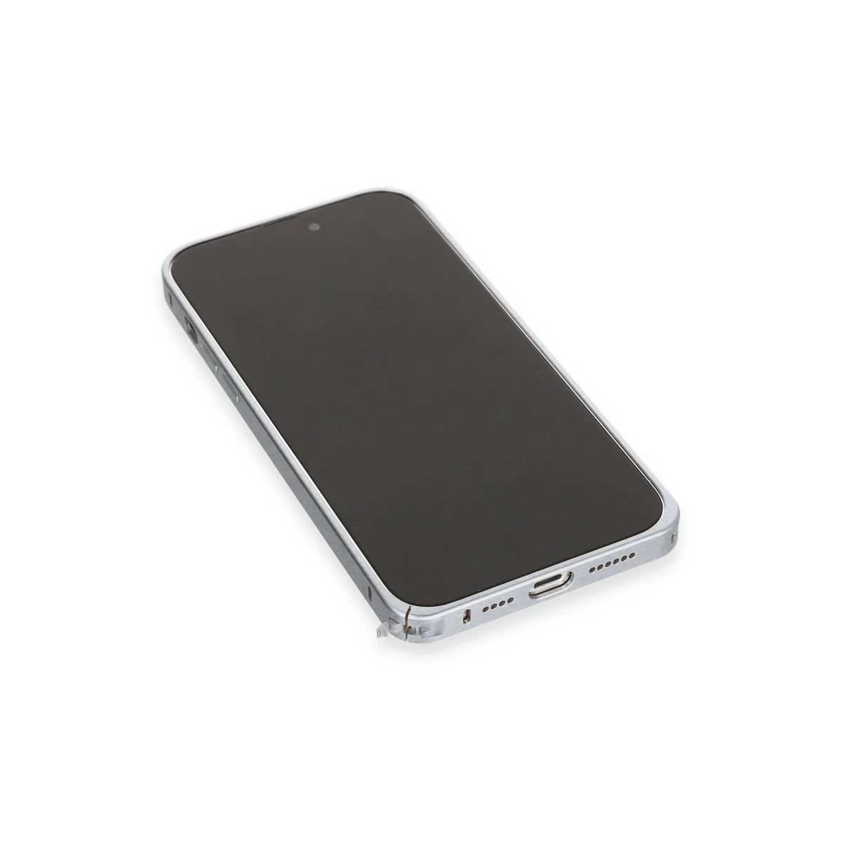 Joko Apple iPhone 15 Pro Max Kılıf Metal Bumper Magneticsafe Kapak - Gri