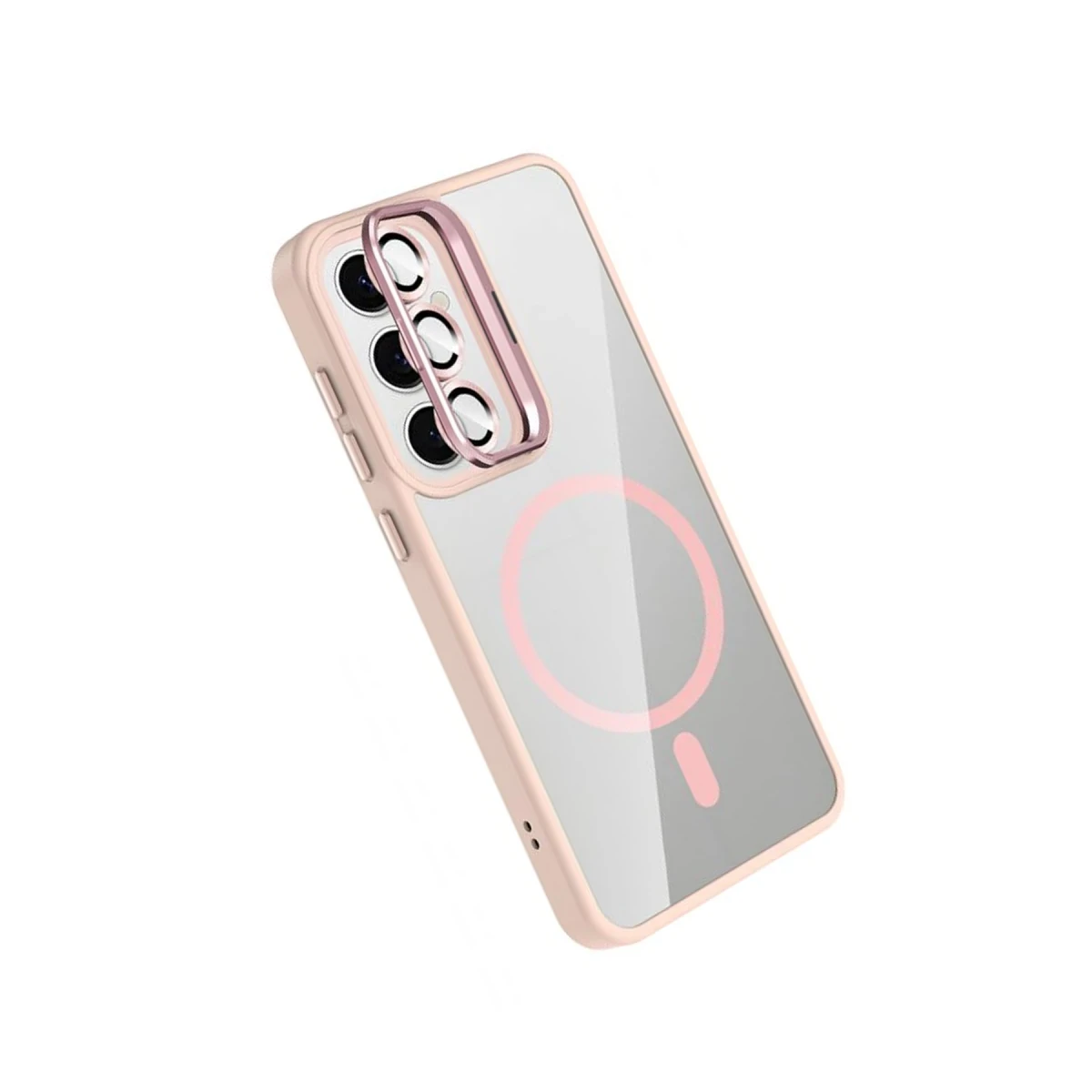 Joko Samsung Galaxy S24 FE Remim Lensli Magsafe Standlı Kapak - Pembe