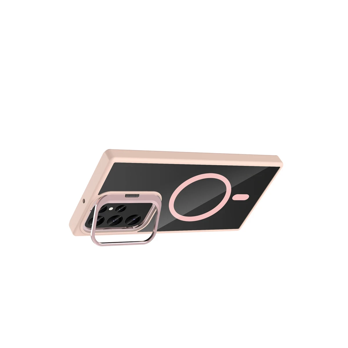 Joko Samsung Galaxy S25 Ultra Remim Lensli Magsafe Standlı Kapak - Pembe