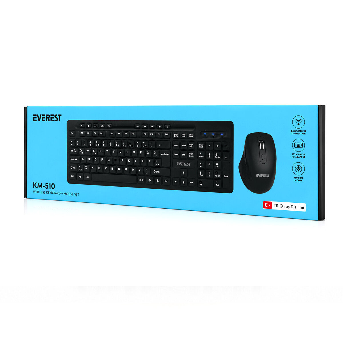 KABLOSUZ MULTİMEDİA KLAVYE - MOUSE SETİ SİYAH Q KLAVYE KM-510 (4887)