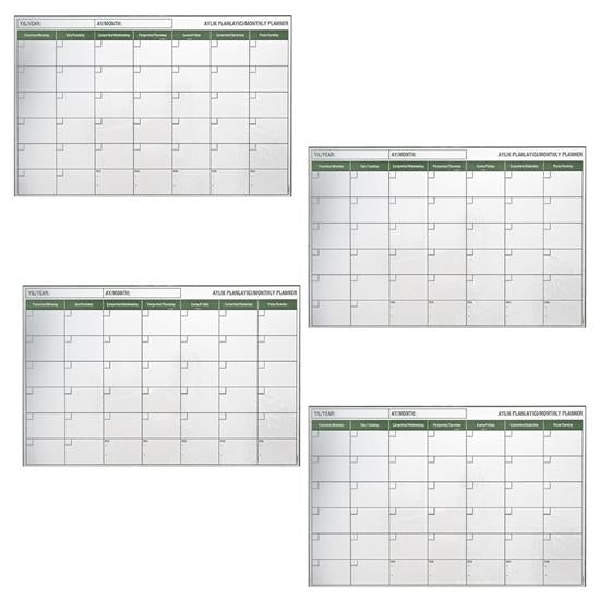 Manyetik Yapışkanlı Bir Aylık Program Planlayıcı Takvim 85x56 cm (4887)