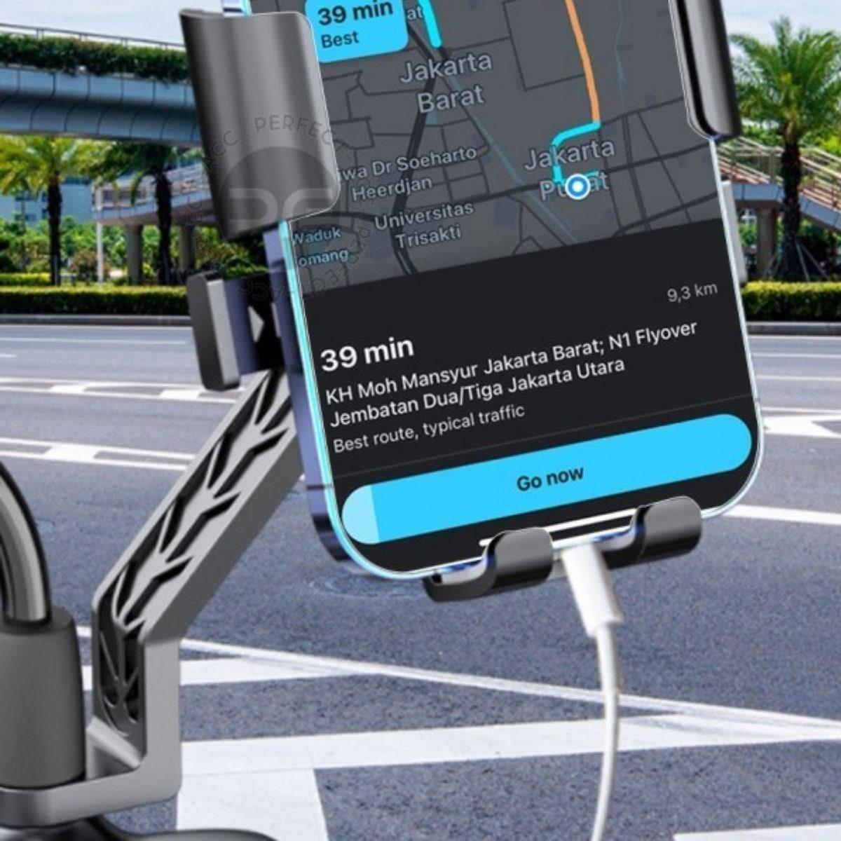 Motor,Motosiklet,Bisiklet ,Scooter İçin 360 Derece Dönebilen Dikiz Aynası Versiyonu Telefon Tutucu Aparat (4887)