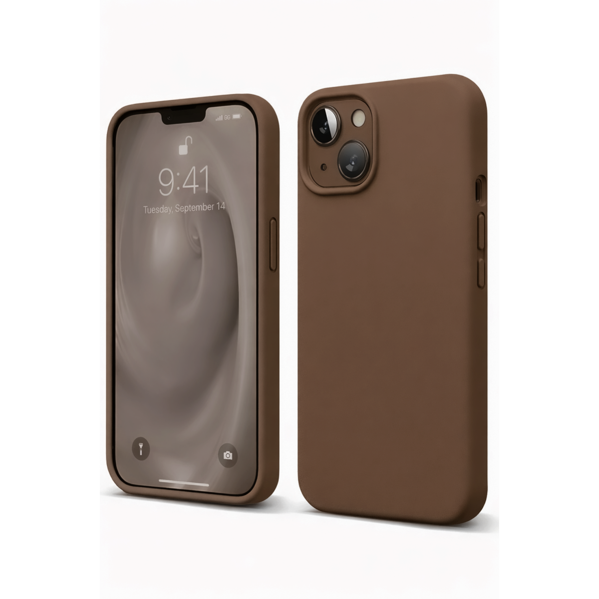 Apple iPhone 14 Kılıf First Silikon - Kahverengi