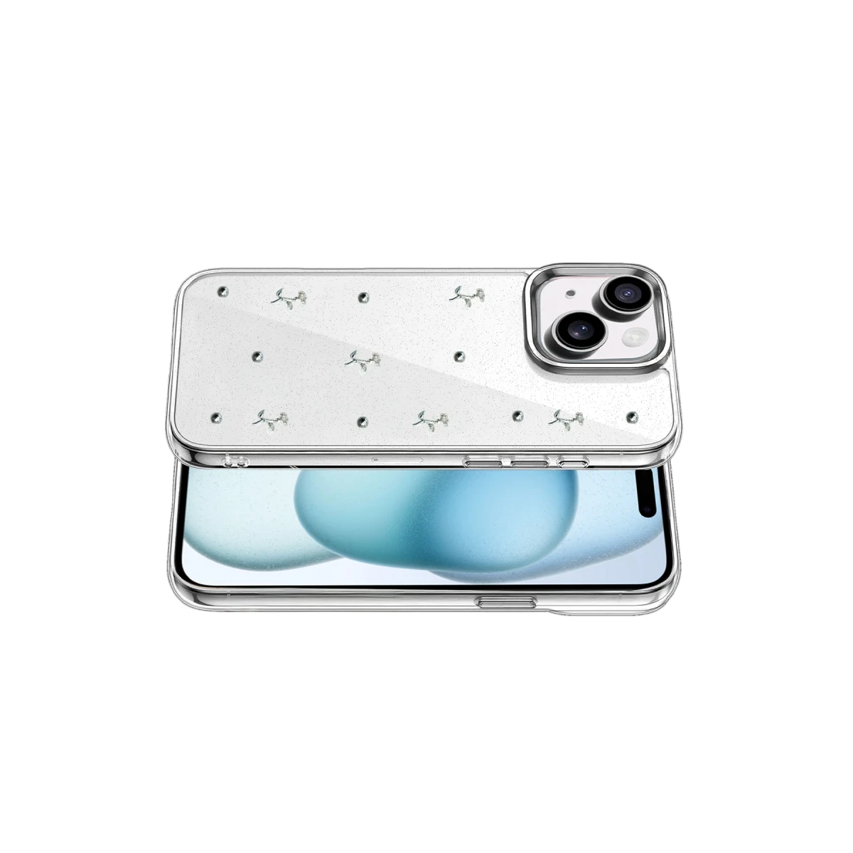 Apple iPhone 15 Fiyonk Desenli Kapak - Desen 4
