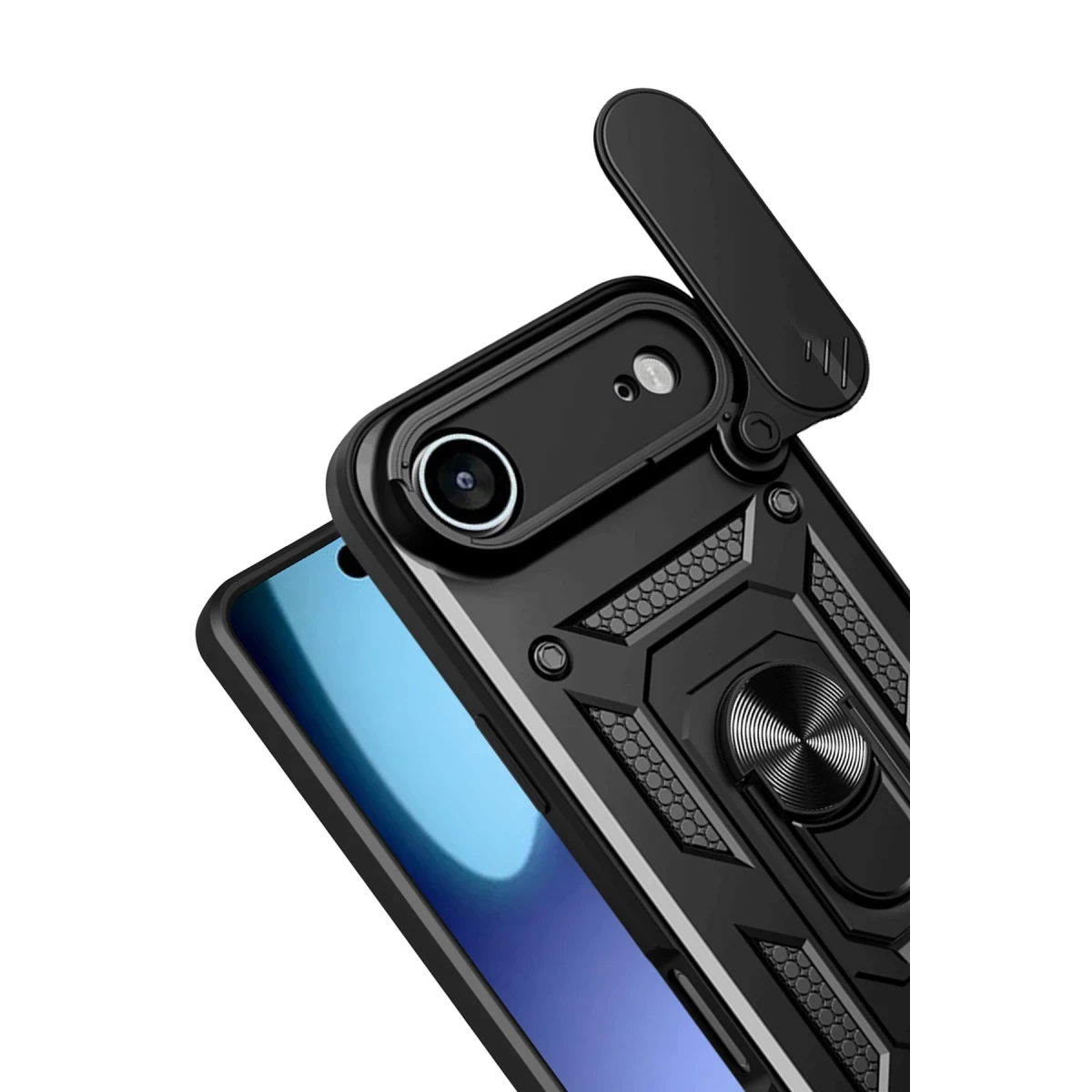 Apple iPhone 17 Air Pars Lens Yüzüklü Silikon - Siyah
