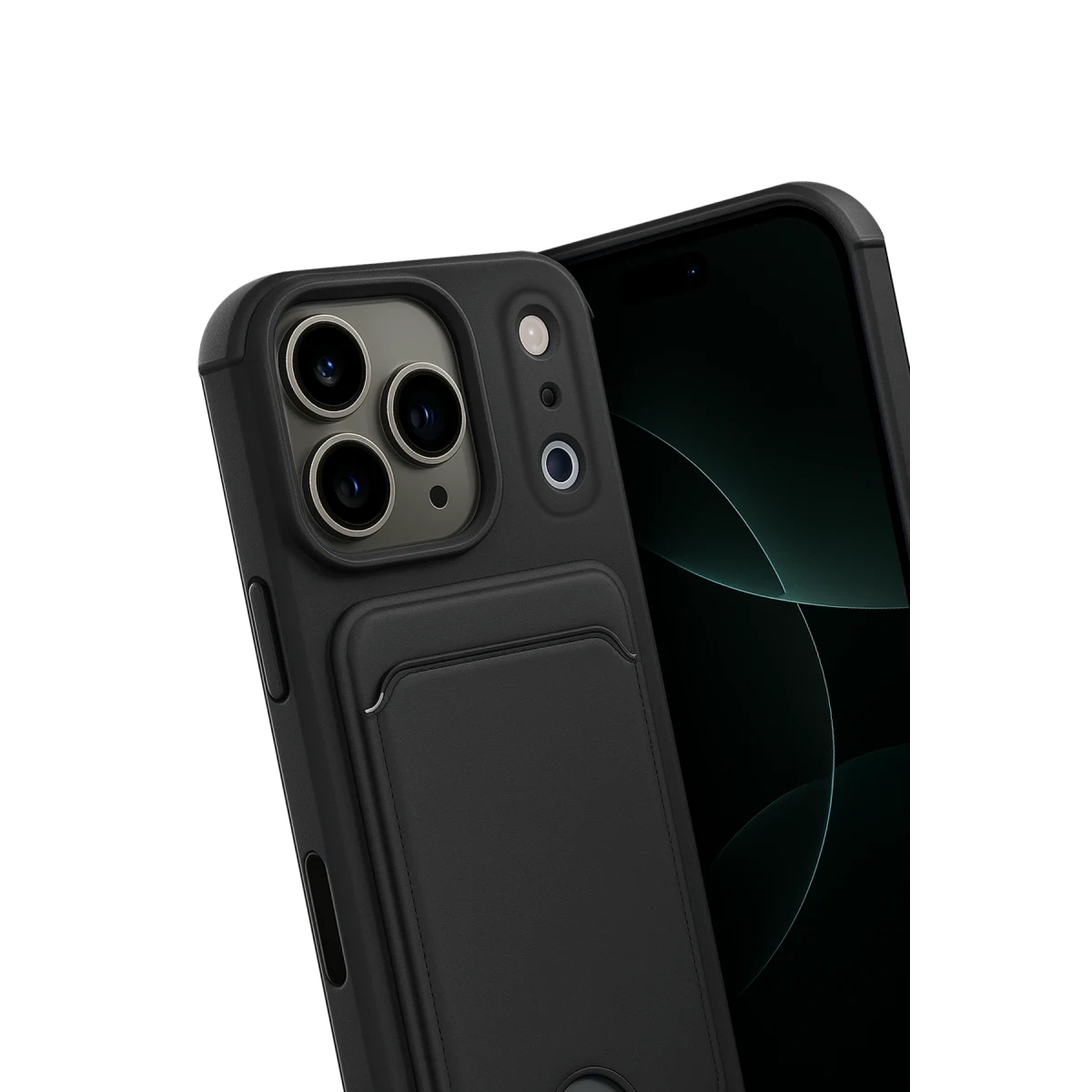 Apple iPhone 17 Pro Kelvin Kartvizitli Silikon - Siyah