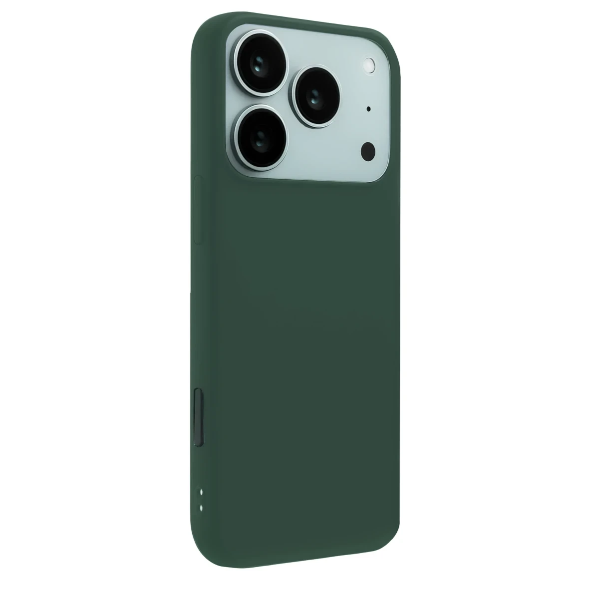 Apple iPhone 17 Pro Nano içi Kadife Silikon - Koyu Yeşil
