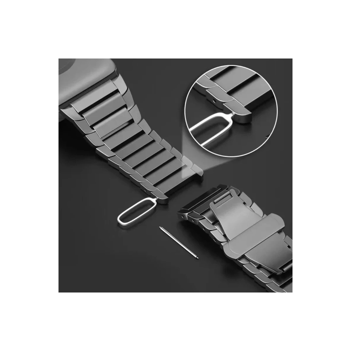 Apple Watch 38mm KR413 Fine Steel Kordon - Siyah