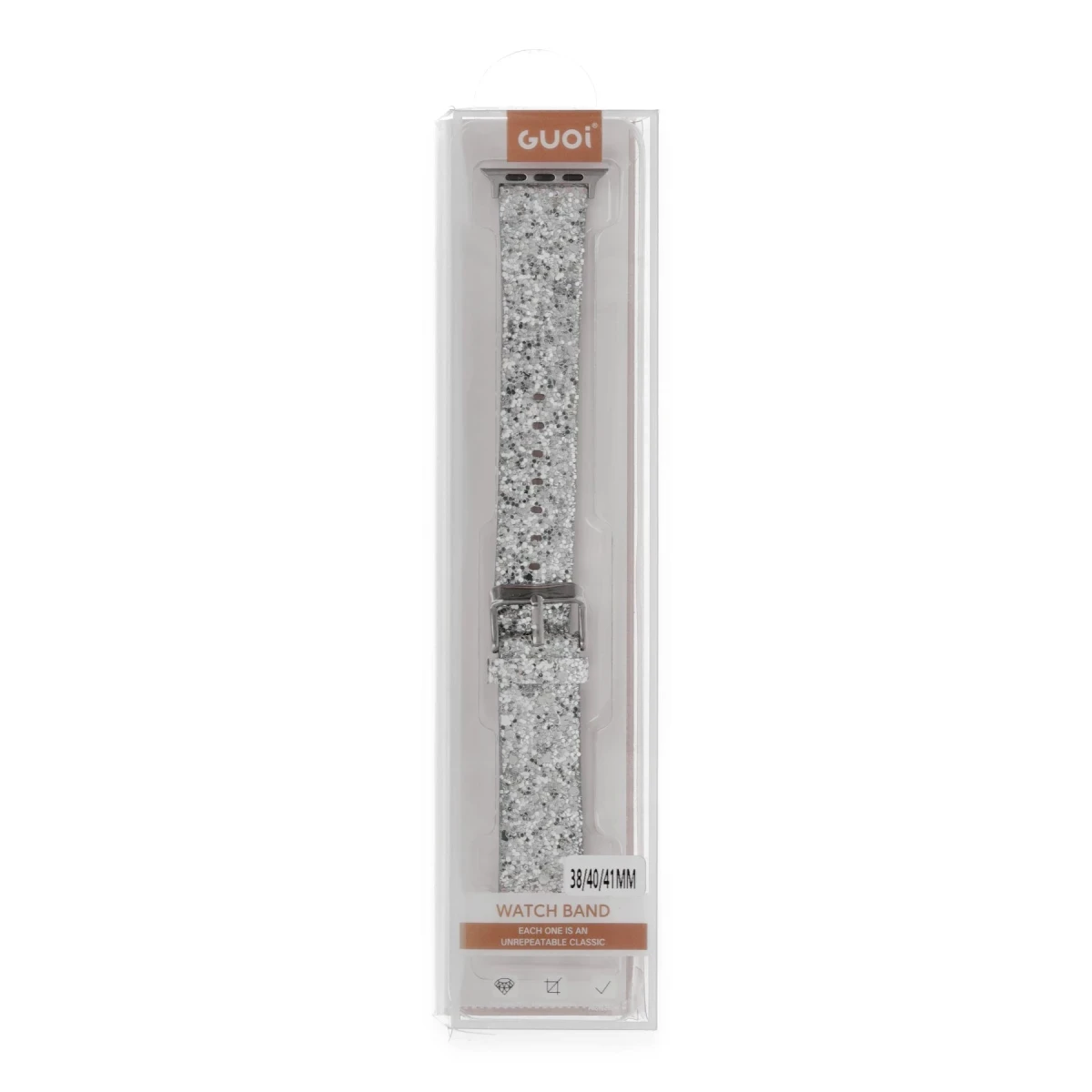 Apple Watch 38mm Starry Taşlı Kordon - Gümüş