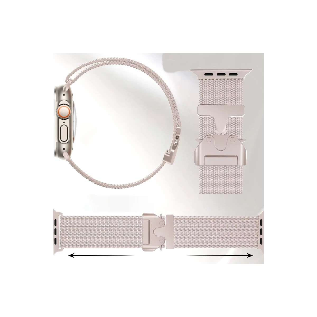 Apple Watch 42mm Milano Metal Kordon - Desert