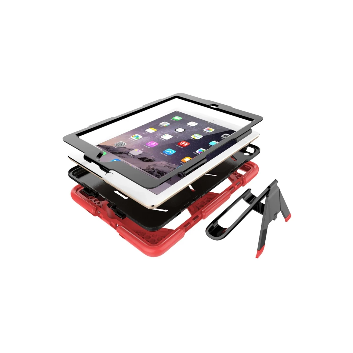 Apple iPad 5 Air 9.7 Kılıf Griffin Tablet Kapak - Kırmızı