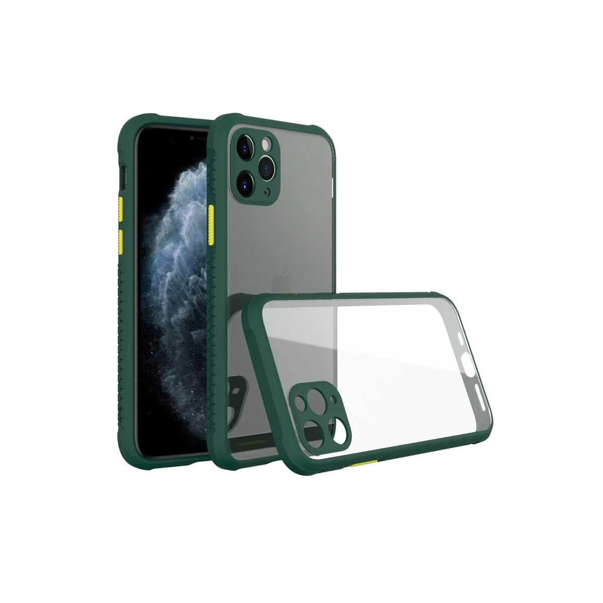 Apple iPhone 11 Pro Kılıf Miami Şeffaf Silikon - Koyu Yeşil