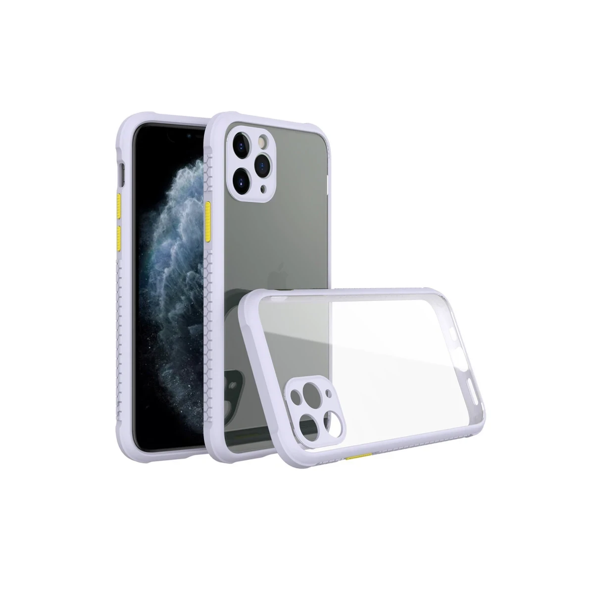 Apple iPhone 11 Pro Kılıf Miami Şeffaf Silikon - Lila