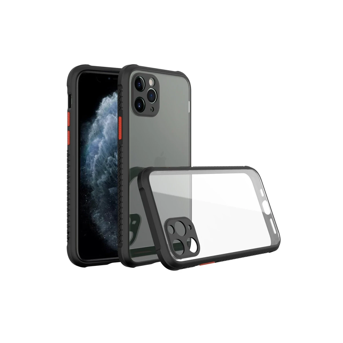 Apple iPhone 11 Pro Kılıf Miami Şeffaf Silikon - Siyah